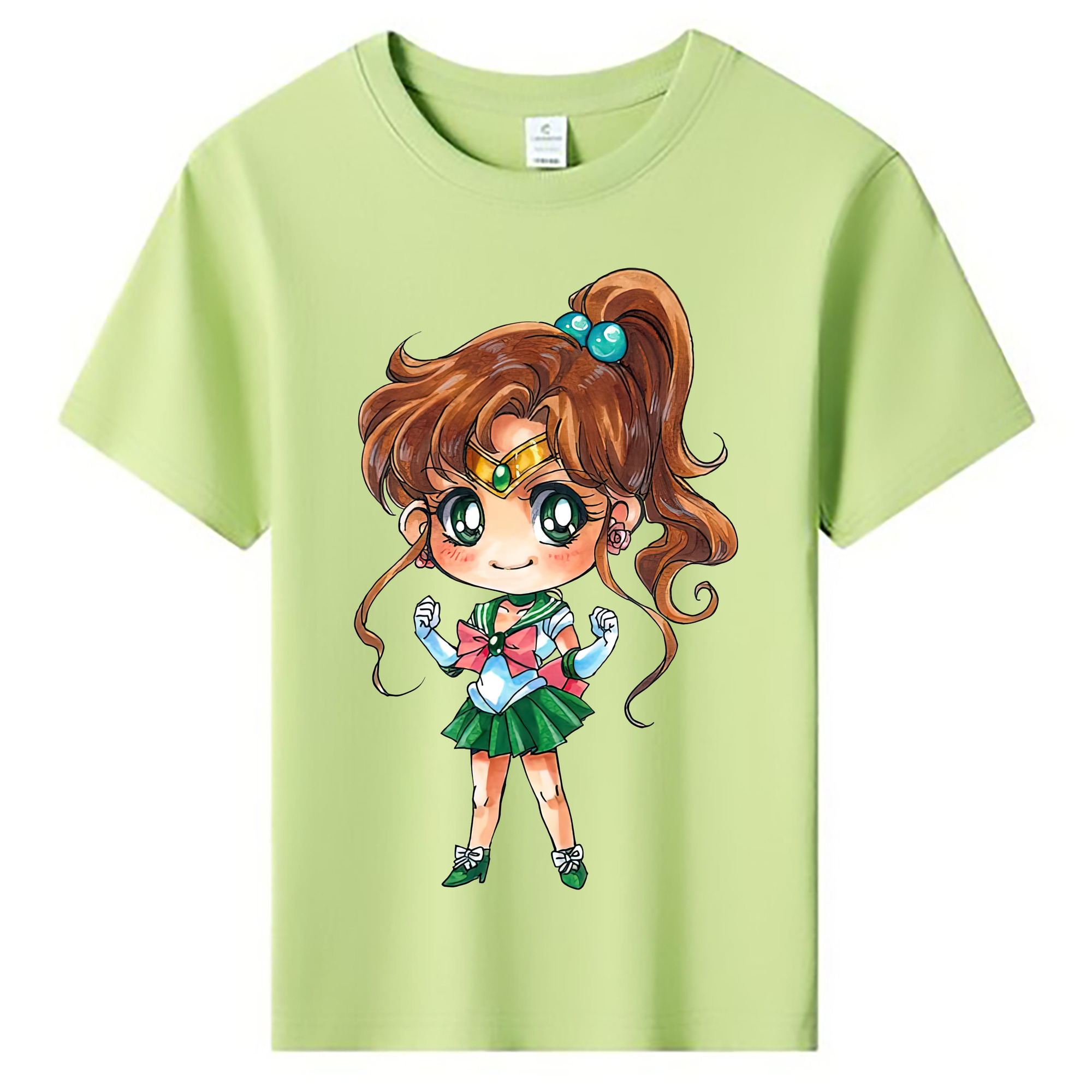 （画像用） 美少女戦士セーラームーン 木野 まこと きの まこと Sailor Moon Kino Makoto （セーラージュピター；Sailor Jupiter） 綿100％キッズTシャツ（フロントプリント）